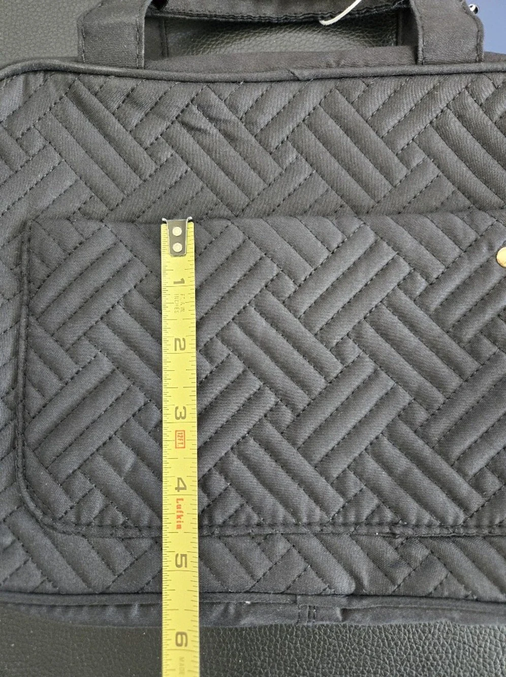 BAGSMART Quilted Black Travel Cosmetic Case with Front Pocket